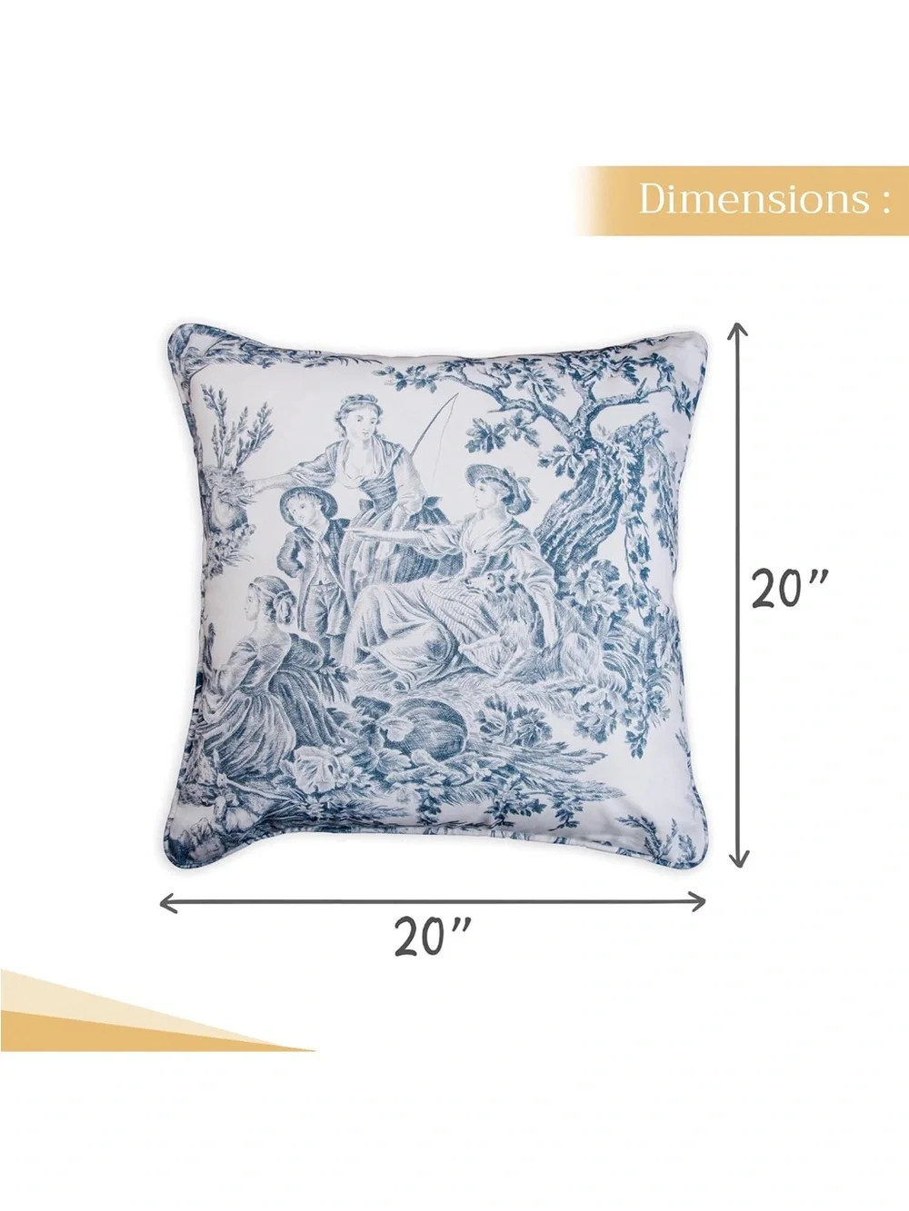 Toile  Blue and White Decorative Pillow Covers Pair -  NWOT